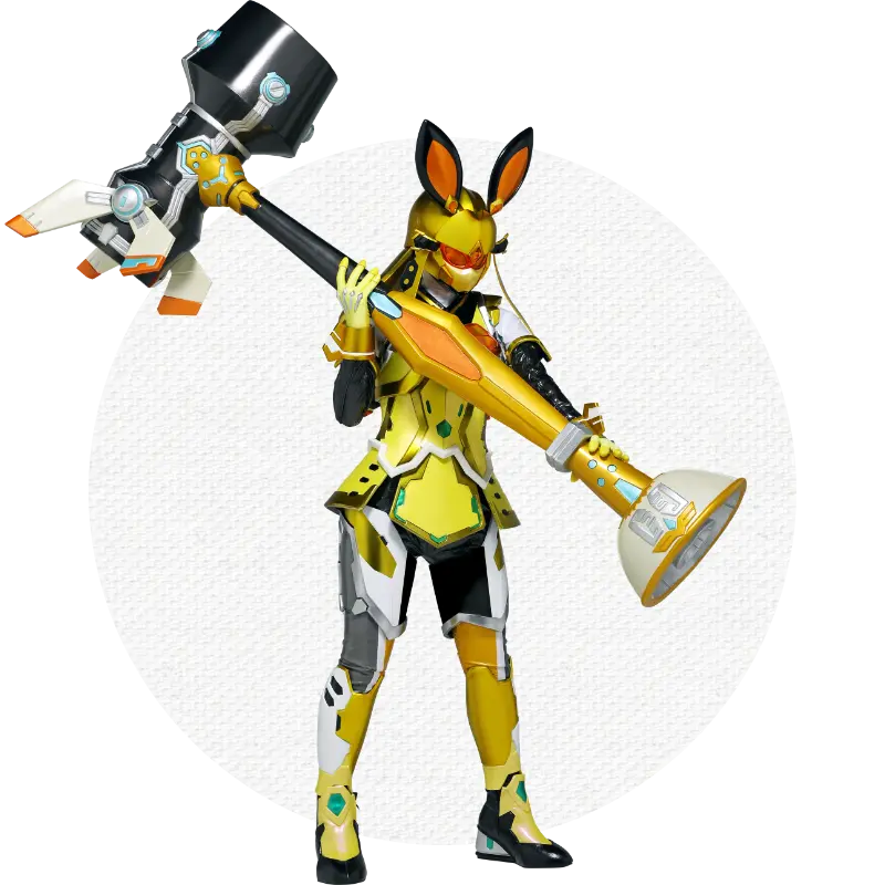 武器を持っているキャラクター写真