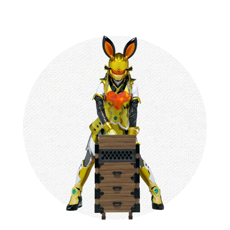 武器を持っているキャラクター写真