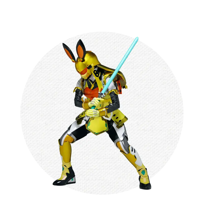 武器を持っているキャラクター写真